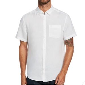 NEW PENGUIN SHORT SLEEVE WASHED LINEN SHIRT SIZE: M